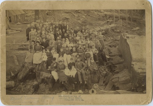 126 People on the top of the redwood stump Tulare Co. Cal