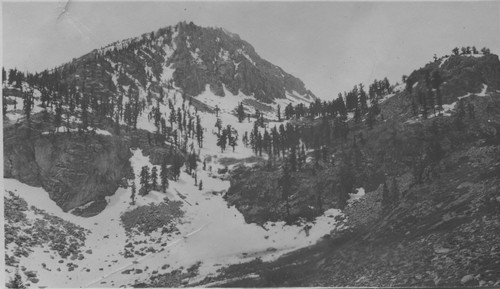 Unknown view with snow into canyon