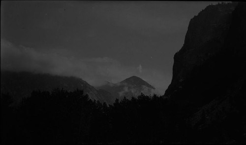 Cloudy mountain scene