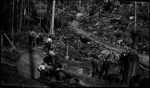 Logger camp, railroad