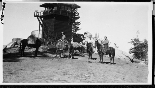 Completed Cahoon Rock Lookout. Fire Lookout Structures, Stock Use