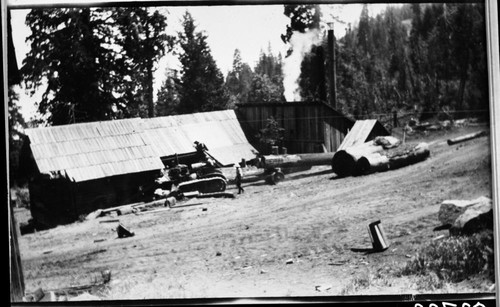 Logging, 60 Cat., First catepillar on Redwood Mountain. Redwood Mtn. Mill