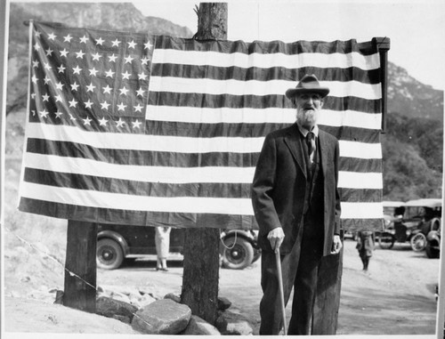 Dedications and ceremonies, informal photos of Generals Highway dedication. Historic Individuals - Grandpa Welch, who surveyed the old North Fork Road