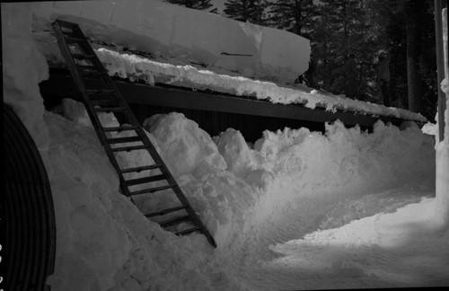 Record Heavy Snows, To facilitate clearing Visitor Center roof snow had to be removed from sides due to excessive depth (See negatives No. 00942-6)