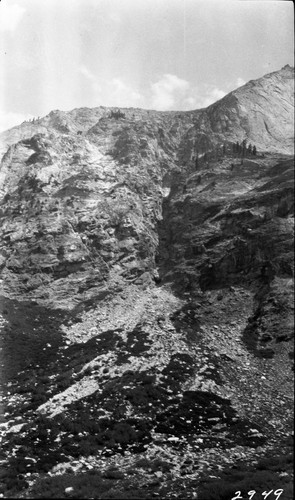 Trails, High Sierra Trail and Hamilton Gorge from south side of lake