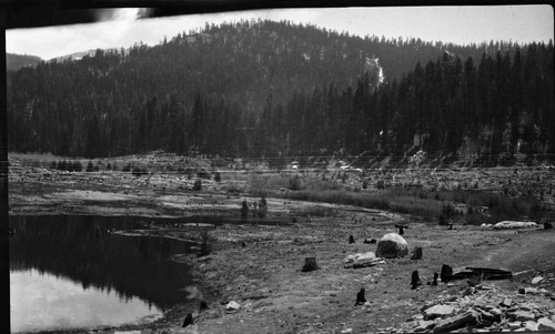 construction, clearing made for Wolverton Reservoir, remarks: 5 negative panorama, center panel of a five panel panorama