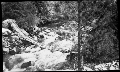 Bridges, Early foot bridge across South Fork Kings River