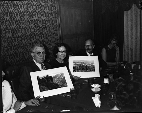 NPS Individuals, Klug retirement dinner. L to R: Mr and Mrs. Clug, Jack Raftery, Asst. Supt. Jeannette Howell