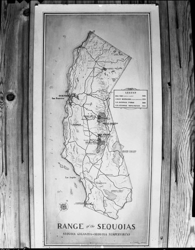 California, Maps and Graphics, Distribution of Sequoias in California