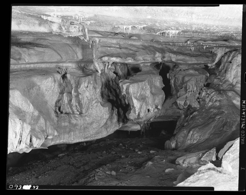 Crystal Cave Interior Formations, Solution remnants near entrance