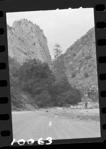 Flood and storm damage, flood damage to Highway 180 near Boyden Cave