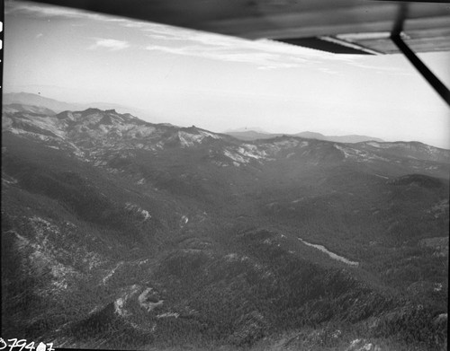 Meadow Studies, air photo, Box, Crowley, Sugarloaf Cr. Canyons, Williams and Sugarloaf Meadows. Part of panorama 07943-5+7. Field notebook pg 1109