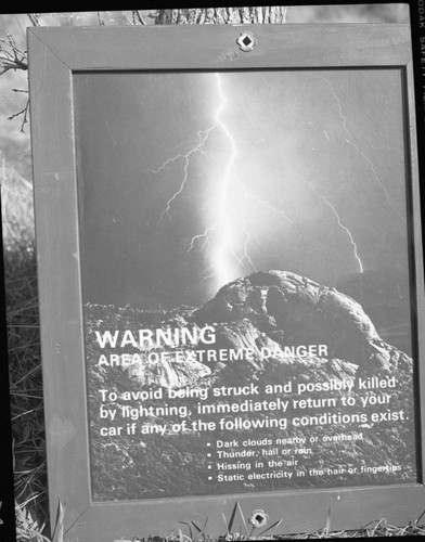 Signs, Warning sign on trail