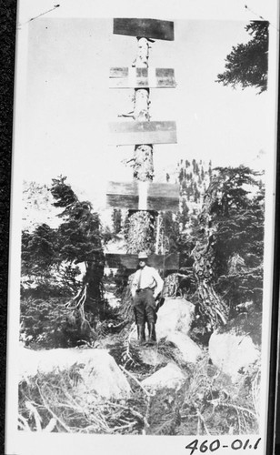 Snow survey, snow guage on Alta Peak. NPS Individuals, Ranger Kerr