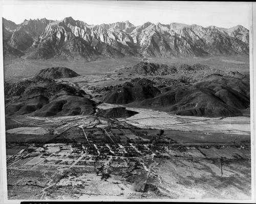 Mt. Whitney, misc. valleys, Owens Valley, Mt. Whitney, and east side Sierra from the east (aerial view)