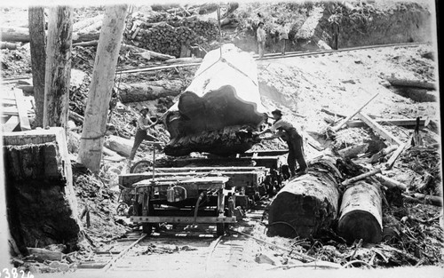 Logging, Loading sequoia log on flatcar