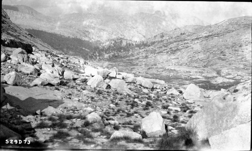 High Sierra Trail Investigation, elevation 10,600, valley floor, trail work through this area will not be expensive. Misc. Glaciation