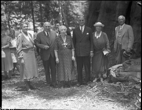 Dedications and Ceremonies, Susan B. Anthony Tree Dedication. Misc. Groups. Judge Walter Fry on right