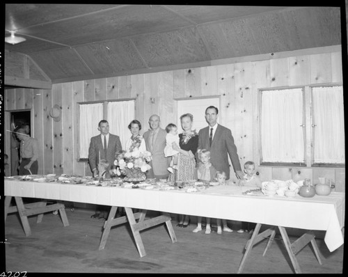 NPS Groups, Transfer Party for Ray Murphy and Jim Tobin. L to R: Jim Tobin and Jean Tobin, Supt. Allen, Ray and Helen Murphy