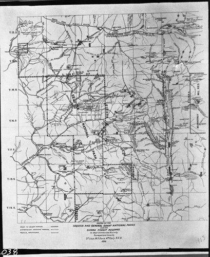 Maps and Graphics, Sequoia and General Grant Parks, 1896