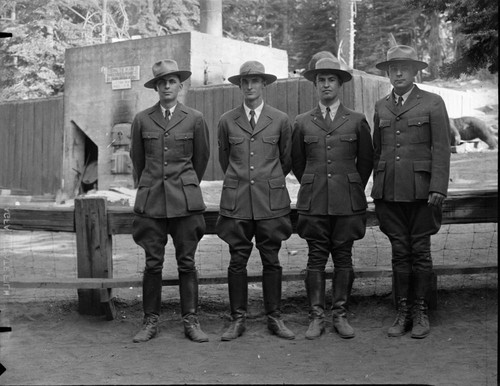 NPS Groups, Naturalist Staff, L to R: Donald H. Curry, H. E. Bailey, Walter N. Powell, J. Donald Erskine