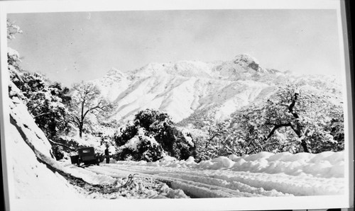 Winter scenes, Truck on snowy road