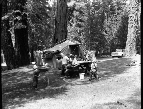 Camping, Campers in Azalea Campground