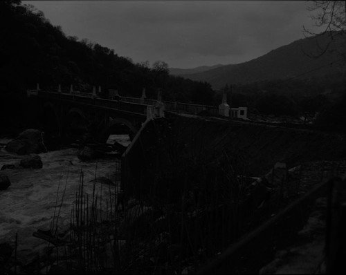 Floods and Storm Damage, Bridges. Flood damaged bridge near Gateway Lodge