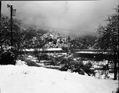 Winter Scenes, Early Winter snow at Headquarters. Buildings and Utilities