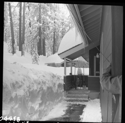 Winter Scenes, Grant Village in heavy snow. Record Heavy Snow. Buildings and Utilities