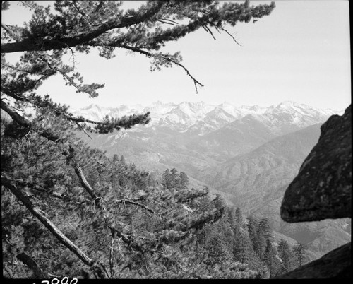 Middle Fork Kaweah River Canyon, Great Western Divide from Moro Rock