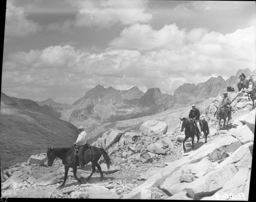 Stock Use, Pack String approaching Mather Pass from the north