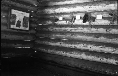 Exhibits, display inside Cattle Cabin. Frontcountry Cabins and Structures