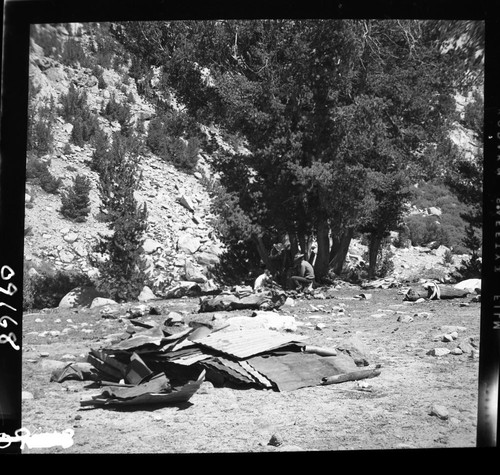 Backcountry cleanup, sheet tin awaiting removal