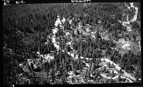 Roads, Highway 180 at Big Stump, air photo