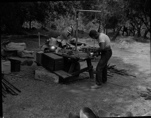 Wildland Fires, Sharpening fire tools, Tunnel Rock Fire. Vehicles and Equipment