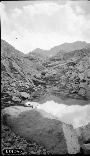 High Sierra Trail Investigation, Kaweah Gap, one of half a dozen pools along route between Precipice Lake and Kaweah Gap