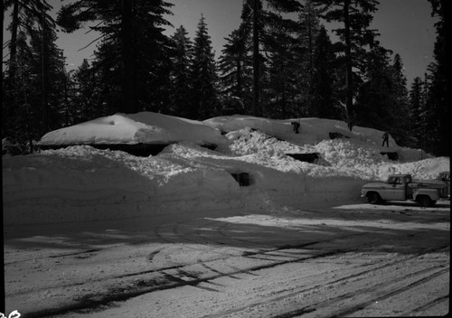 Record Heavy Snows, Snow removal from Visitor Center after critical weight was reached February 6