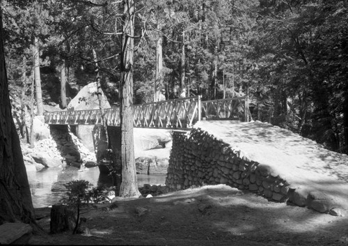 Bridges, Steel trail bridge over river at Bubbs Creek, view from south