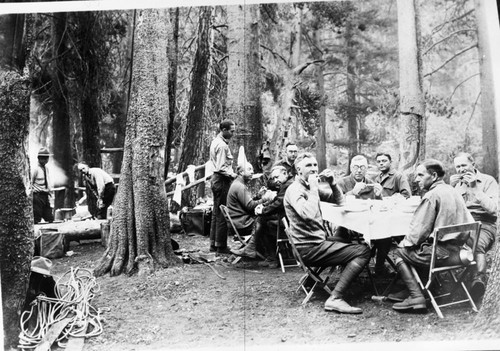 NPS Groups, White, Albright, etc., in camp. George Mauger - third from right