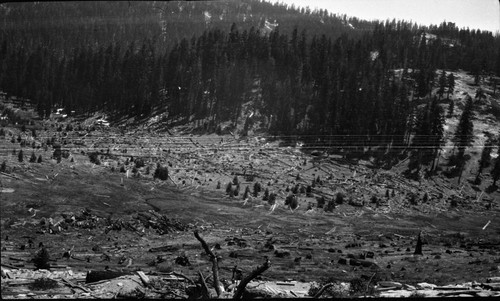 construction, clearing made for Wolverton Reservoir, remarks: 5 negative panorama, near right panel of a five panel panorama