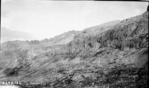 High Sierra Trail Investigation, looking west to Triple Divide pass. Right panel of a two panel panorama