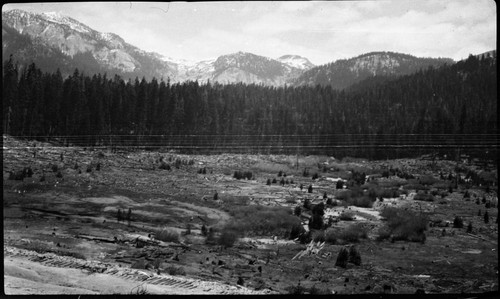 construction, clearing made for Wolverton Reservoir, remarks: 5 negative panorama, near left panel of a five panel panorama