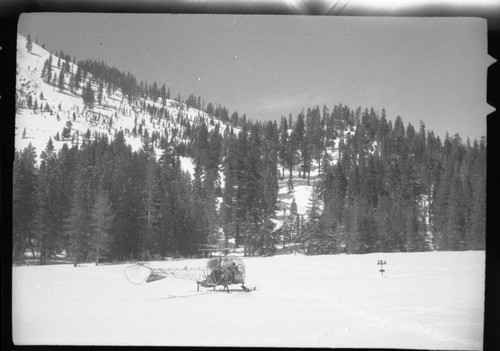 Winter Scenes, Snow Survey, Helicopter at Quinn Meadow. Helicopter Activities