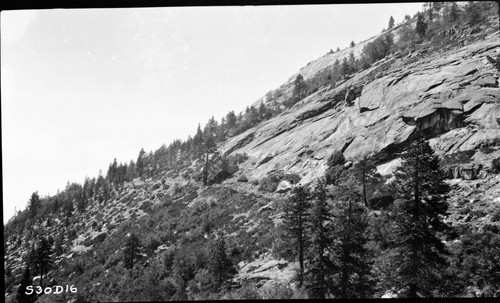 Trails. Exfoliation / Weathering. New High Sierra Trail south side BUck Canyon