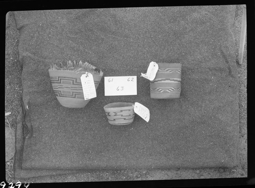 Indian Baskets, Close-up photos with identification numbers