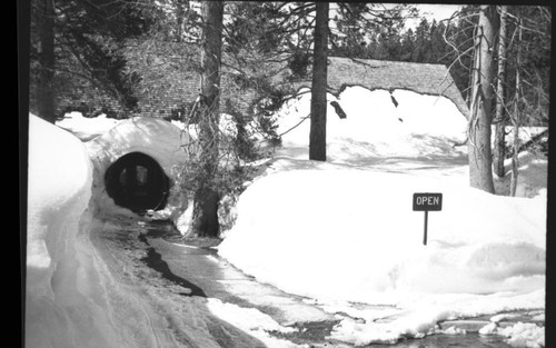 Visitor Center in snow. Record heavy snows. Buildings and Utilities