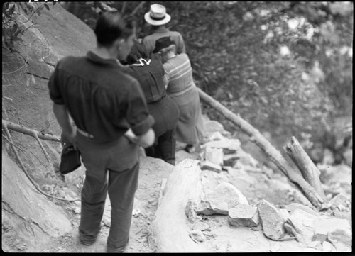 trails, the public do not hesitate to climb piled up rock accumulation which serves as trail to cave