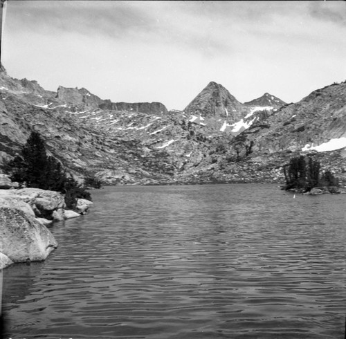 Evolution Lake, view up canyon