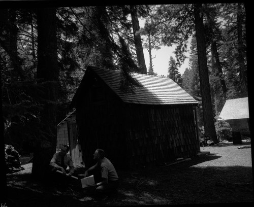 Buildings and Utilities, Private Cabins at Wilsonia. L to R: Vince Heft; Jerry Eubanks